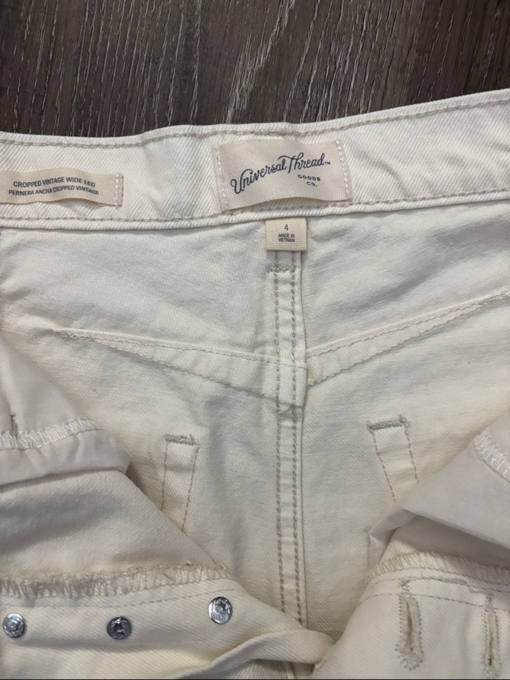 Universal Thread Cream High-Rise Wide Leg Jeans - Picture 2 of 3